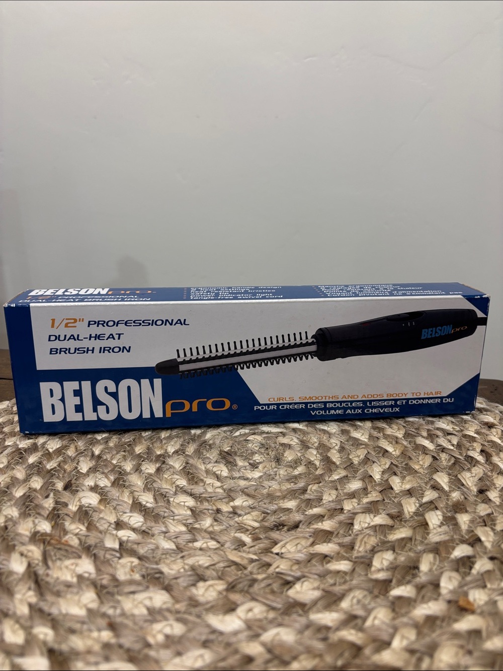 1/2" Professional Belson pro Dual-Heat Brush Iron - Black/Blue